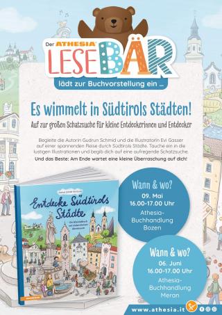 Das Bild zeigt ein farbenfrohes Plakat zur Buchvorstellung des Wimmelbuchs 